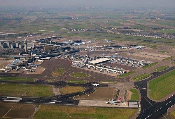 Aerial view of Amsterdam Schiphol Airport