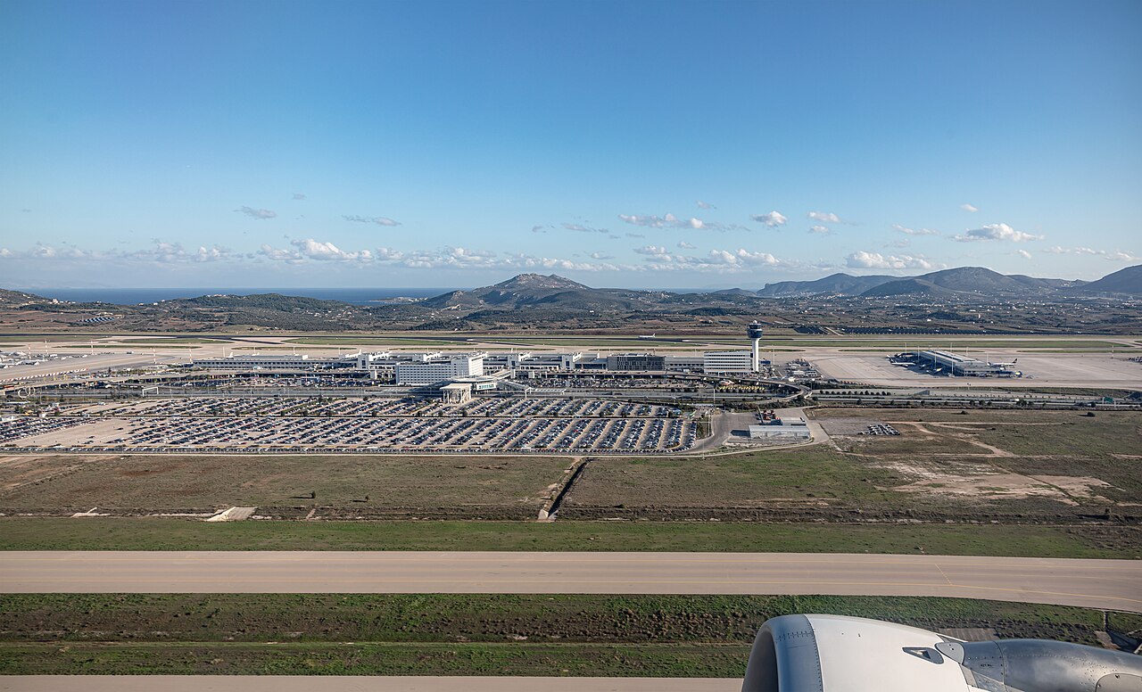 Athens International Airport terminal building and apron