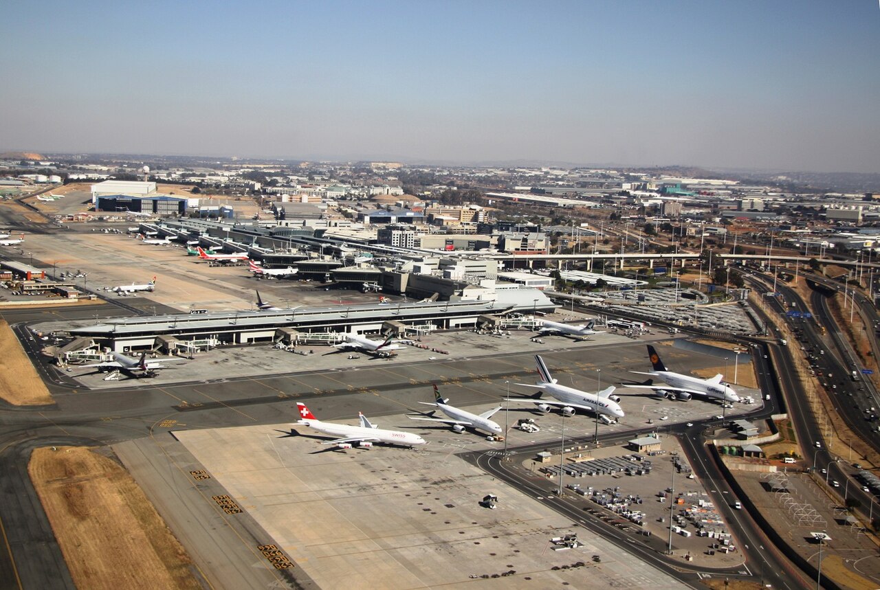 Terminal building at O R Tambo International Airport in Johannesburg