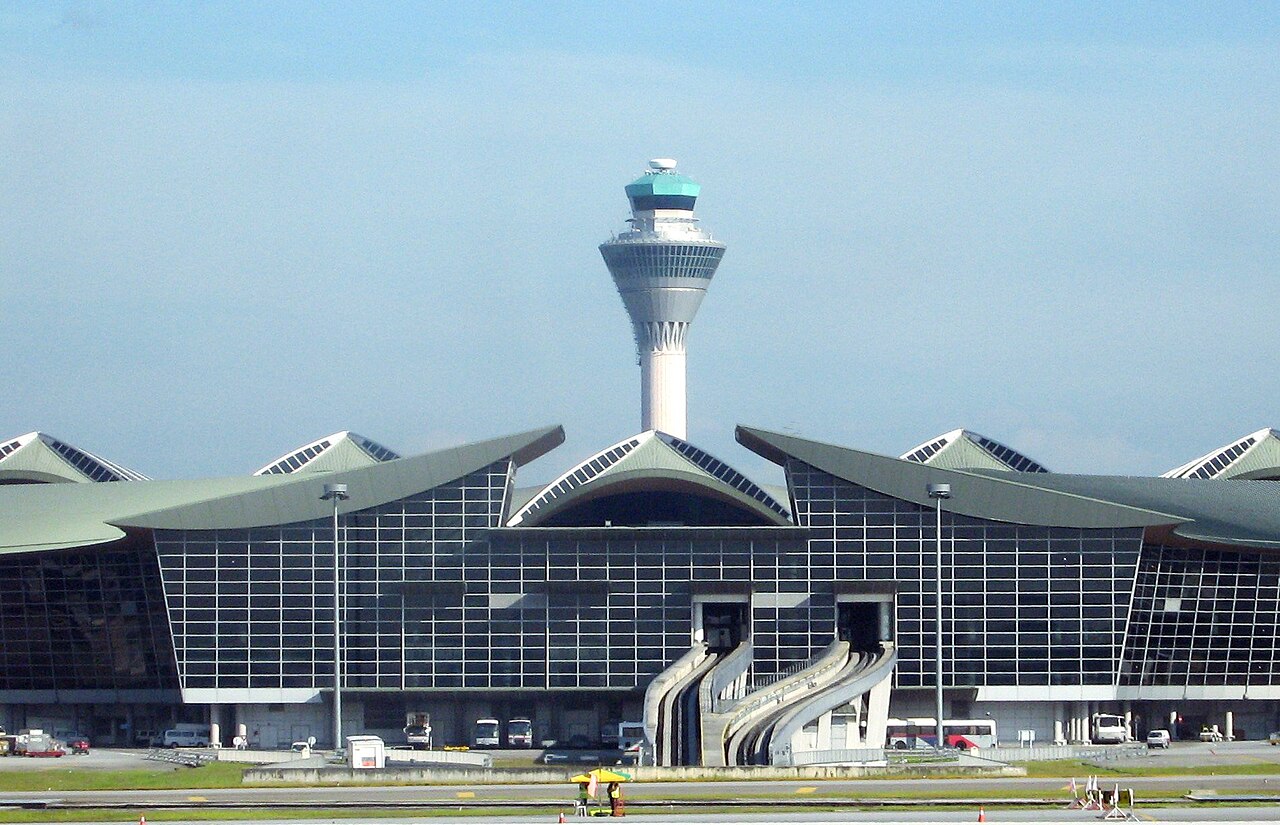 Kuala Lumpur International Airport main terminal building and control tower
