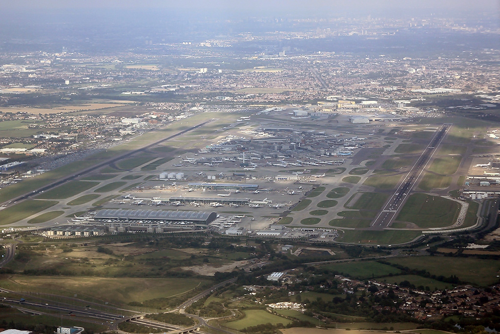 London Heathrow Airport terminal and aircraft stands