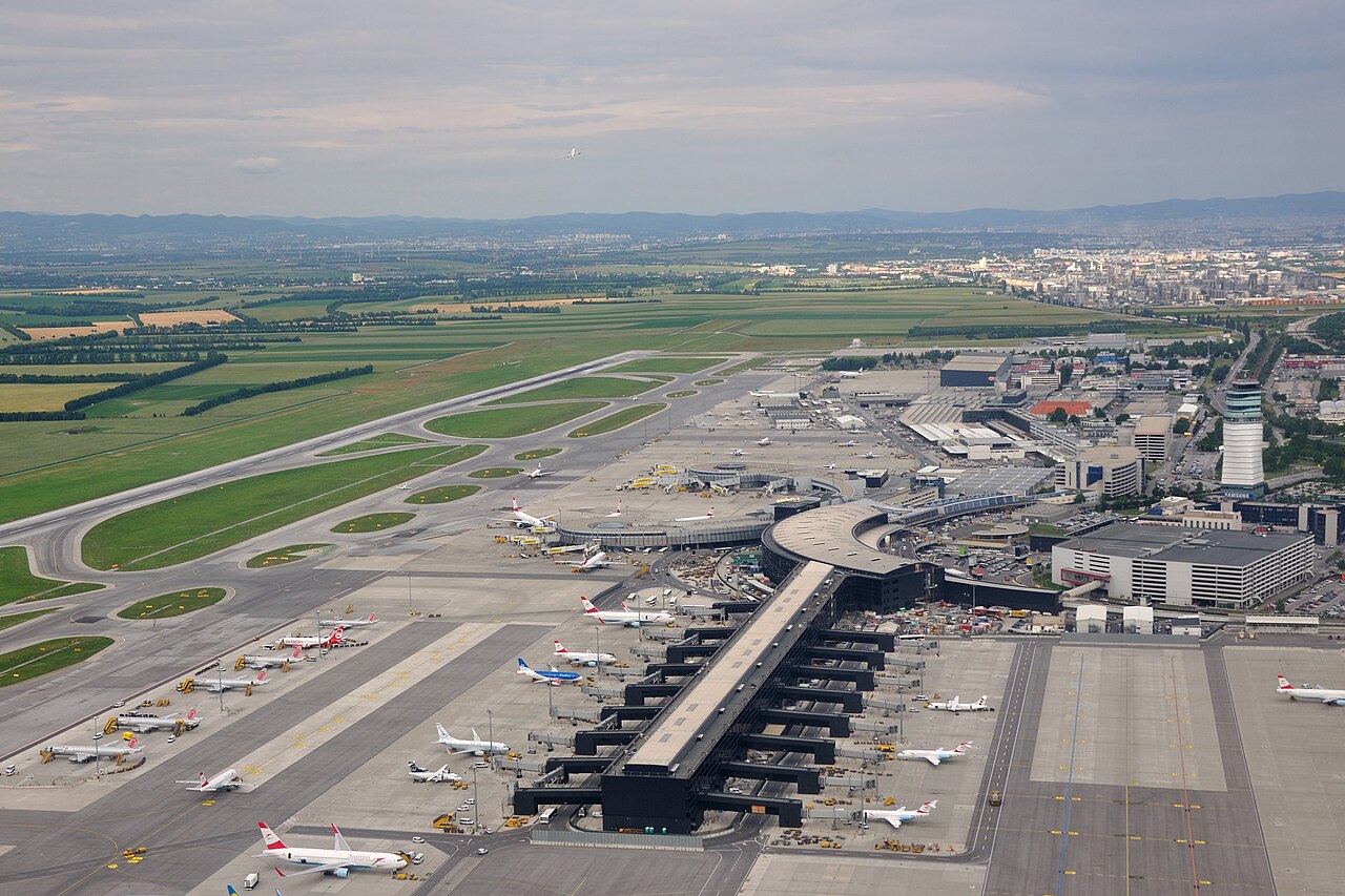 Vienna International Airport seen from the air